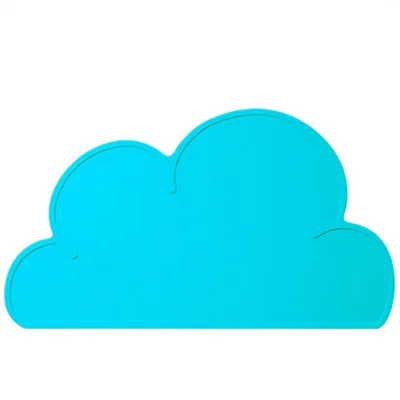 cloud blue Мультяшные Водонепроницаемые силиконовые подставки под столовые приборы для малышей качественные детские столовые приборы из силикагеля большой размер BPA бесплатно - Цвет: cloud blue