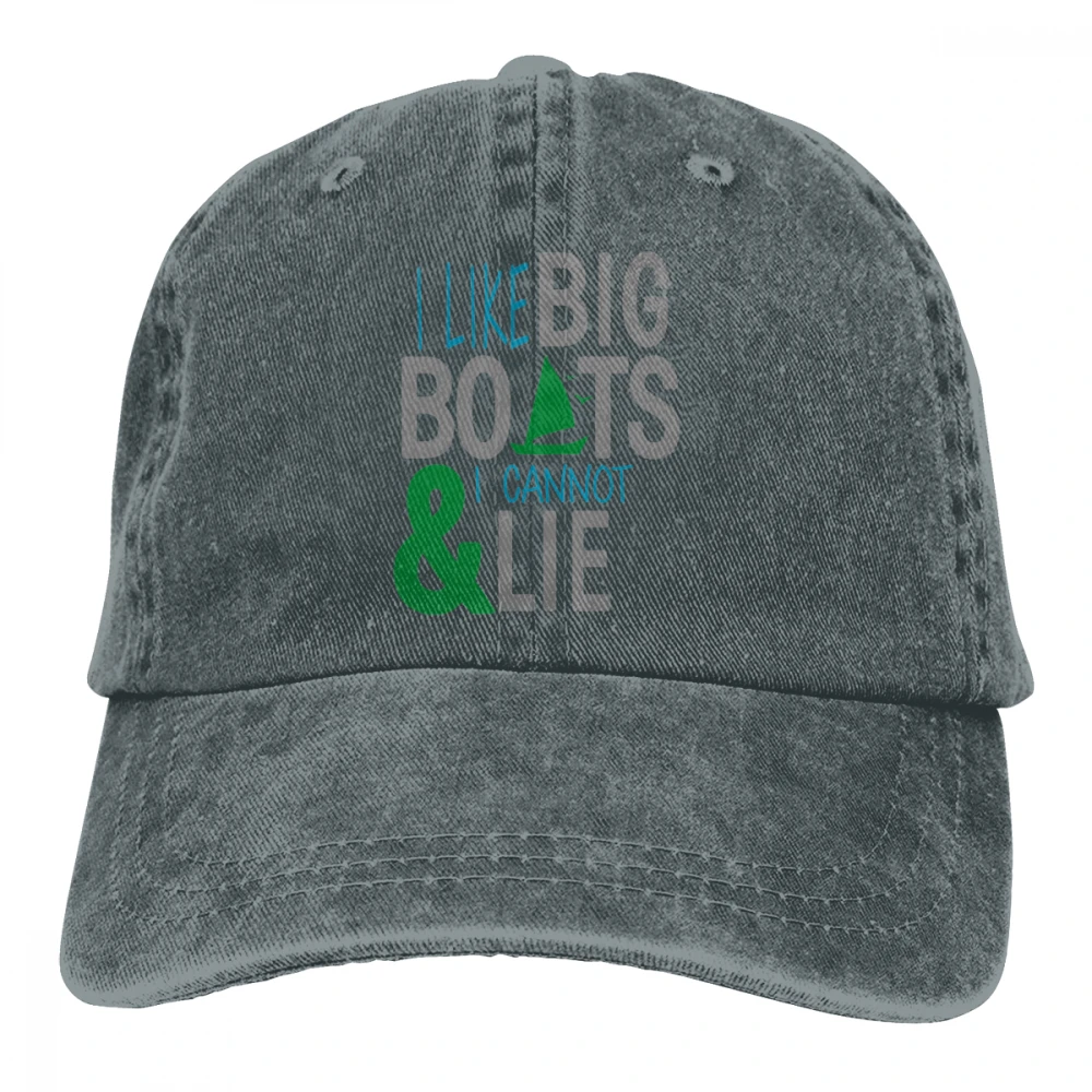 Мне нравятся Большие лодки и я не могу лгать Casquette темно-синие унисекс Мужские Женские джинсовые бейсболка с ремешком кепки Регулируемая шляпа для гольфа папа