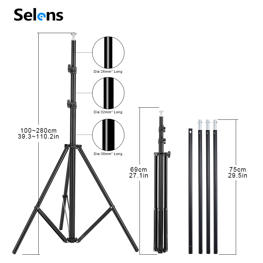  Photography Background Backdrop Stand Support System Kit for Photo Studio Muslin Backdrops Paper an