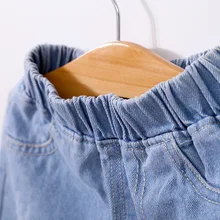 Детские брюки; летние детские джинсы из чистого хлопка с героями мультфильмов; От 1 до 3 лет повседневные штаны для маленьких детей; шорты для новорожденных