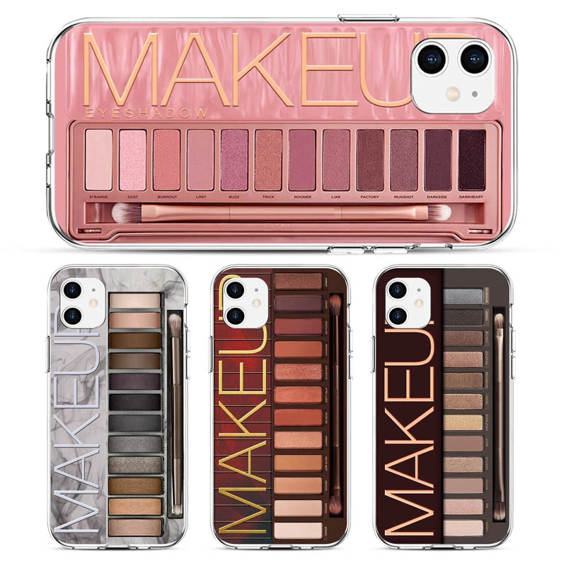Makeup Eyeshadow Palette Phone Case For iPhone 13 12 11 Pro Max XR XS Max matte Soft Silicone Cover For iPhone 7 8 Plus SE 2020 iphone 13 pro max clear case