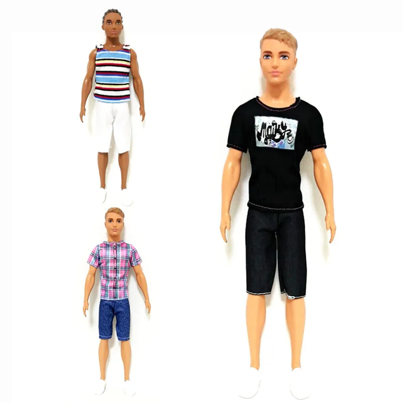

Black Stripes Tee Pant Set for 1/6 BJD Doll Clothes Ken The Boy Friend Accessories Dollhouse Dressing Up Costume Kids Toys Gift