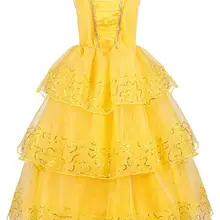 Роскошное бальное платье принцессы Белль; костюм для маленькой девочки