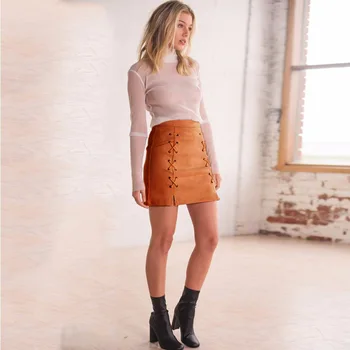 

winter skirt Above Knee, Mini A-Line Empire Elegant Fashion Cotton Geometric winter clothes women autumn short popular