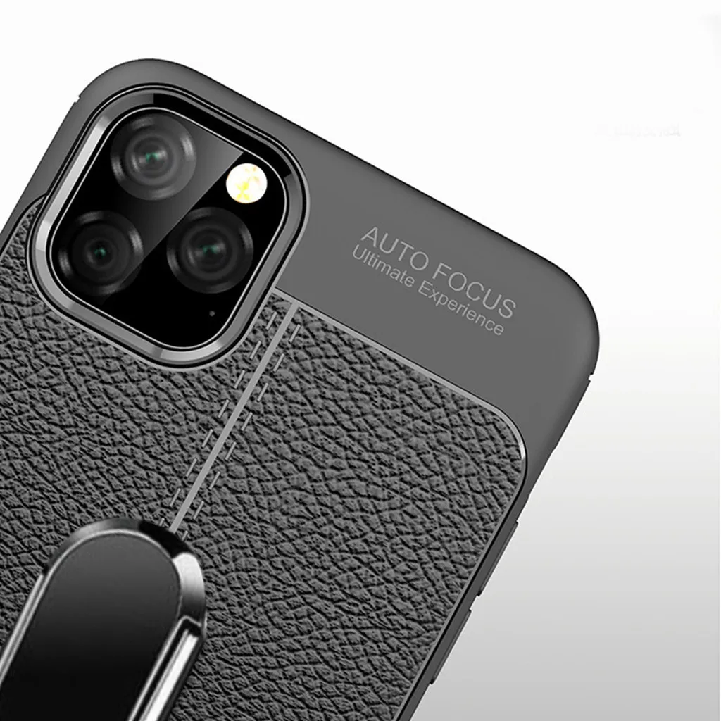 Mosunx для IPhone 11 Pro и IPhone 11 IPhone 11 Max Pro кожаный мягкий прочный тонкий кольцевой Чехол-подставка силиконовый ударопрочный чехол