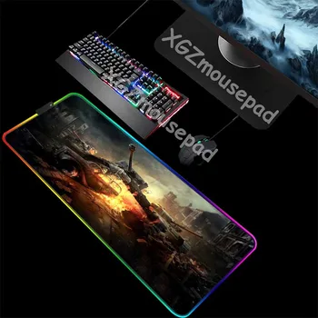 

XGZ gaming mouse pad black seaming tank world auto city war landscape custom big RGB mouse pad natural speed rubber non-slip