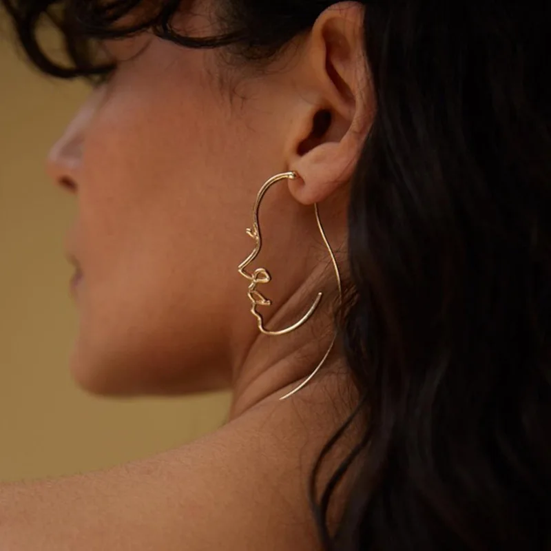 Женские длинные висячие серьги в стиле ретро золотистые/Серебристые этнические