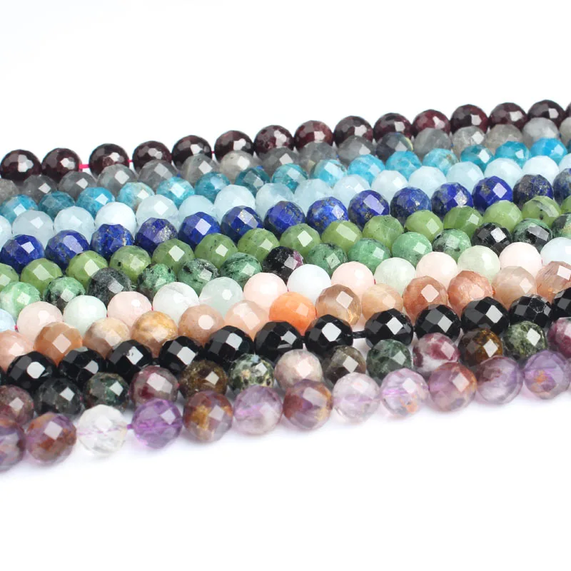 LanLi натуральные украшения граненые натуральные камни всех цветов свободные бусины DIY мужской и женский браслет ожерелье аксессуары