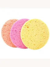  5PCS 7CM Face Sponge Round Makeup Remover Tool Natural Wood Pulp Cellulose Compress Cosmetic Puff Facial Washing Sponge Towel 