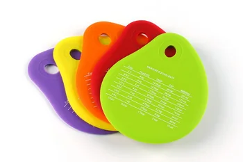 

100pcs Pot Pan Cleaning Silicone Bowl Scraper Cream Measuring Unit Conversion Spatula Baking Tool