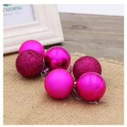24pcs rose red 24 шт 3 см новогодняя елка украшения шары Рождественская игрушка вечерние Висячие шары орнамент украшения для рождественские украшения для дома подарок - Цвет: 24pcs rose red