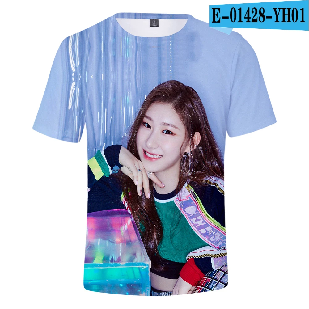 3D Новая ITZY 3D футболка Женская Новая высококачественная Kpop популярная во всем мире певица ITZY футболка футболки для девочек - Цвет: 3D