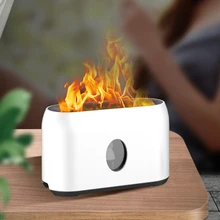 

USB Flame Aromatherapy Atmosphere Table Lamp Bedroom Living Room Car 200ml Humidifier Remote Control Chargeable LED Night Light