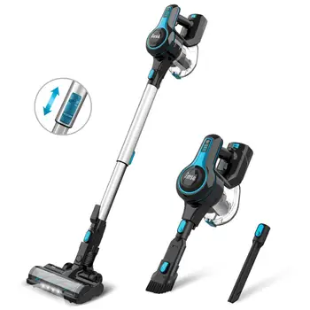 

Cordless Vacuum Cleaner 23Kpa 250W Brushless AN5E Motor Stick Vacume, Up to 40 Mins Runtime 2500mAh Rechargeable Battery, 5-in-1