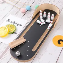 עץ מיני נייד שולחן העבודה באולינג צעצוע כיף מתנה לזרוק כדור שולחן עבודה מקורה כיף הורה-ילד אינטראקטיבי שולחן משחק באולינג(China)