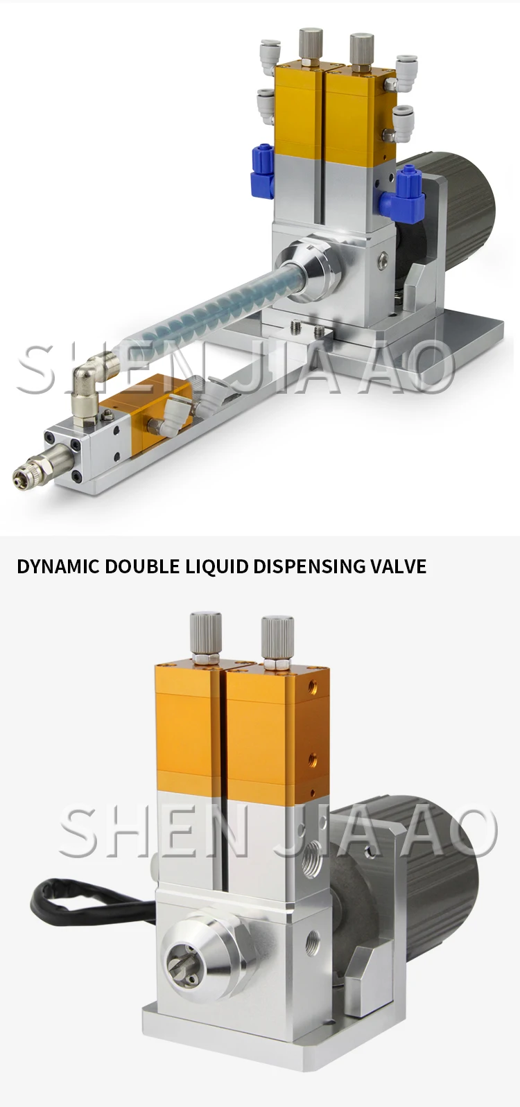 Anti-drip electric stirring AB double-liquid dispensing valve lift-back suction