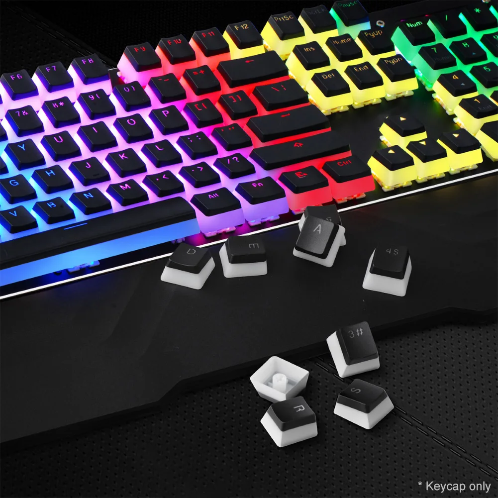 Набор колпачков для клавиш с подсветкой PTB RGB 108 клавиатуры Cherry/Kailh/Gateron/Outemu |
