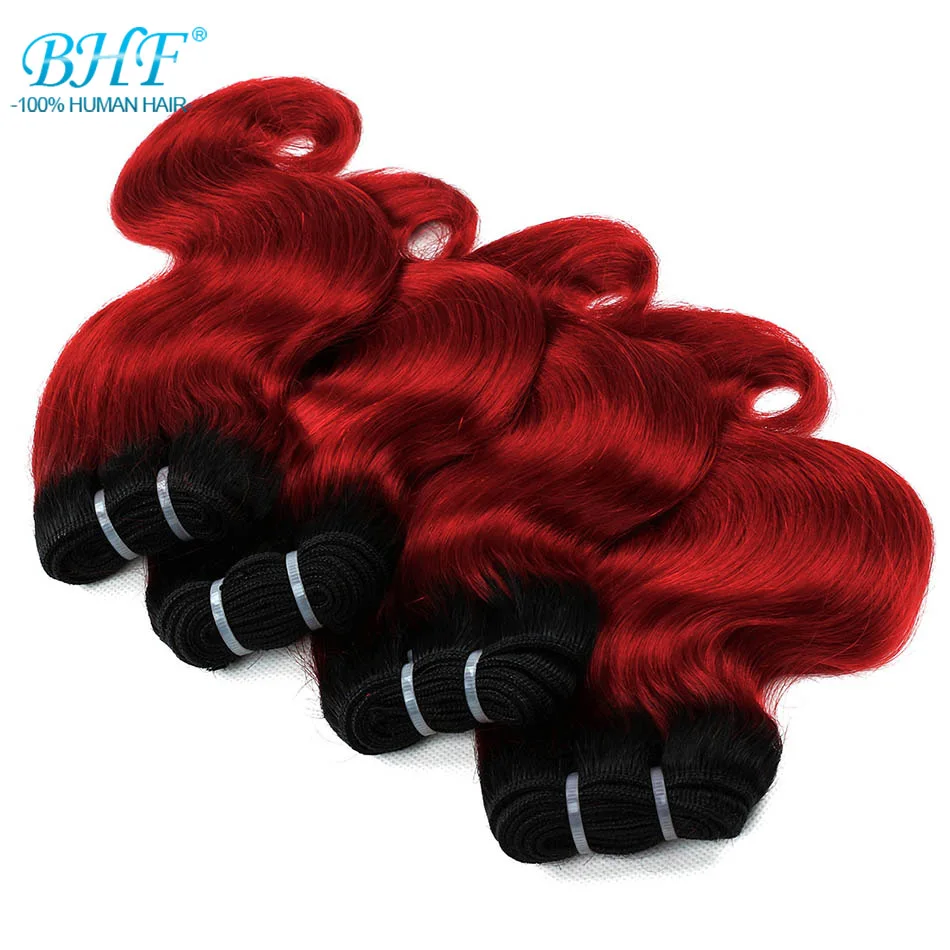 

BHF Ombre Body Wave Human Hair Bundles 50g/pc Remy Hair Extensions 8 Inch 1B/27 & 1B/613 Purple pink burgunday blue green Color
