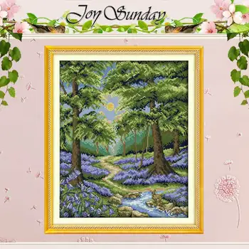 

Bluebell forest Patterns Counted Cross Stitch 11CT 14CT Cross Stitch Set Wholesale Cross-stitch Kit Embroidery Needlework