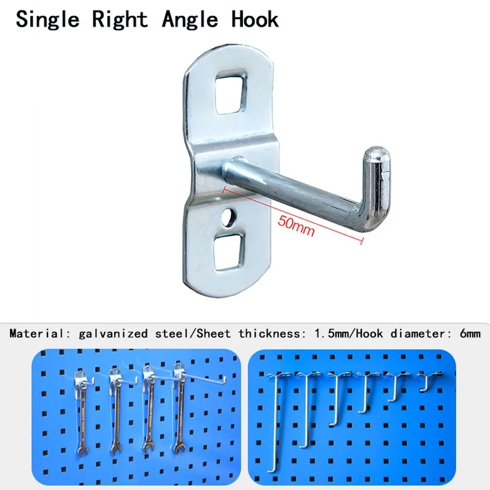 tool chest workbench 1pc Wall-Mounted Hole Board Hook Galvanized Steel Hardware Storage Rack Hanger Shelf Hook For Hanging Tools Organizer Waterproof heavy duty tool bag