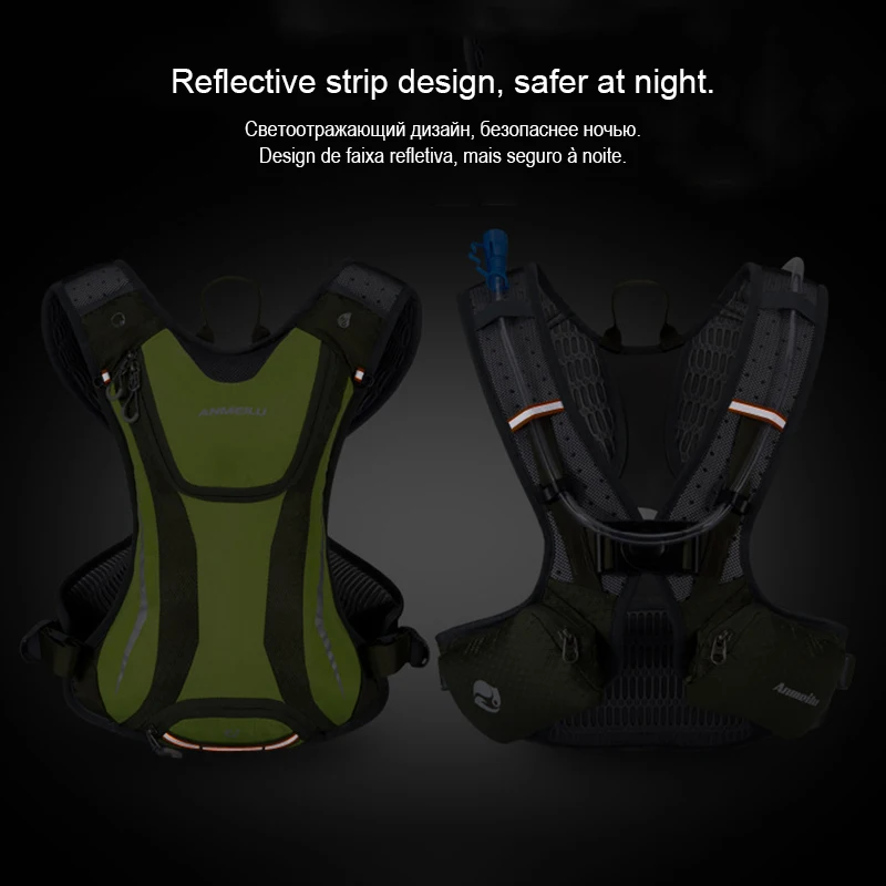Hiking Hydration Running Backpack Men 5L Camping With Water Bottle MTB Cycling Backpacks Men's Breathable Marathon Bag Equipment 5
