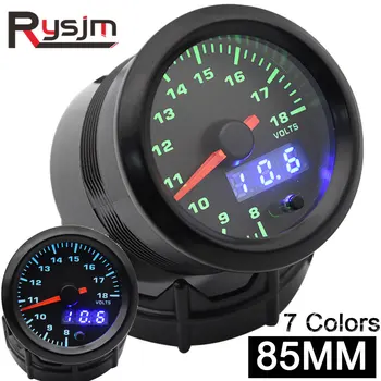 

Voltmeter for Car Motorcycle 2" 52mm 7 Color LED Auto Voltmeter 8-18 Volt Gauge High Speed Stepper Motor Voltage gauge Car Meter