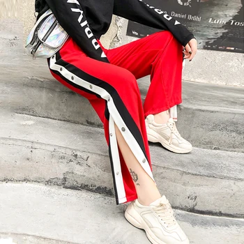 

Sweatpants Baggy Sexy Wide Leg Pants Women Loose Striped Trousers High Waist Sweat Spodnie Korean Pantalon Mujer Dresowe Damskie