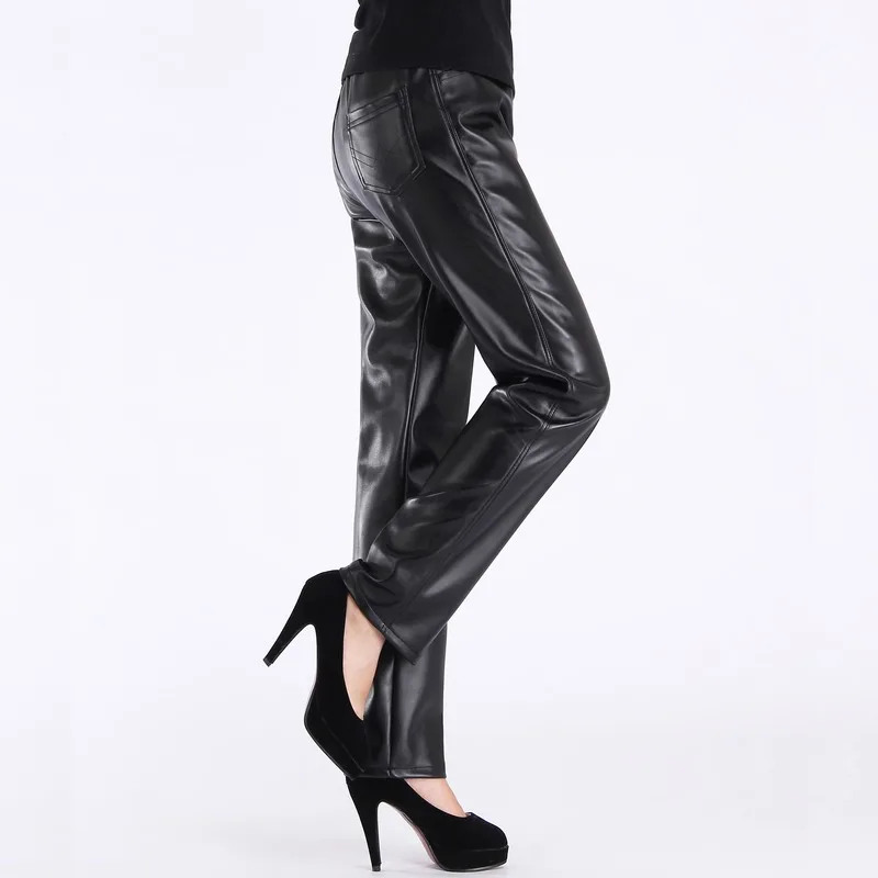 Ladies Loose Leather Pants Casual Leather Pants Women's Motorcycle Leather Pants Women's