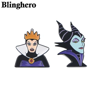 

CA1224 Blinghero Evil Queen Brooch Enamel Pins For Women Men Backpack Badge Personality Hat Pin Charm Jewelry 1 PCS