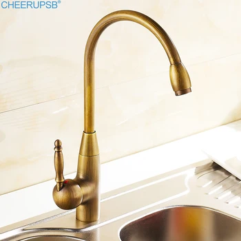 

Kitchen Taps Brushed Gold Faucet Rotatable Vintage Faucets Hot Cold Water Mixer Tap Luxury Copper Sink Taps Griferia De Cocina