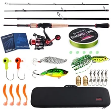 Sougayilang Удочка Combo2.1m Carbon Feiber для путешествий спиннинговая удочка и 14BB спиннинговая катушка Удочка Приманка леска сумка рыболовный комплект