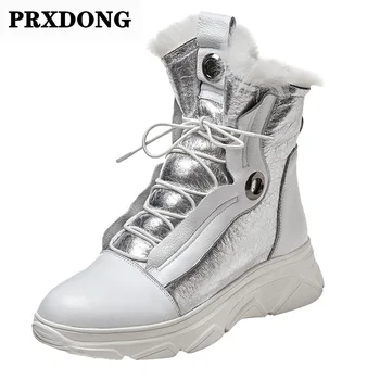 

New Fashion Women Ankle Boots Brand Autumn Winter Warm Shoes Woman Snow Boots Round Toe Casual Black Silver Short Boots Size 40