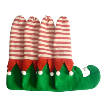 

Christmas Chair Leg Covers Table Leg Covers Stripes Elf Feet Shoes Legs For Party Decorations Favors Table Decoration 2020 New