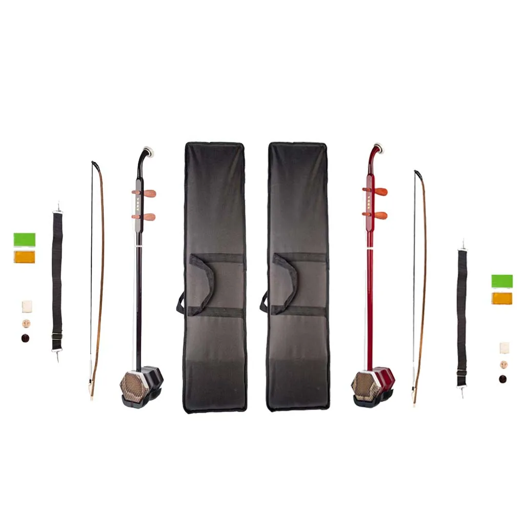 

1 Set 2 String Erhu with Carrting Case Bow Rosin Bridge Chinese Fiddle Traditional Musical Instrument