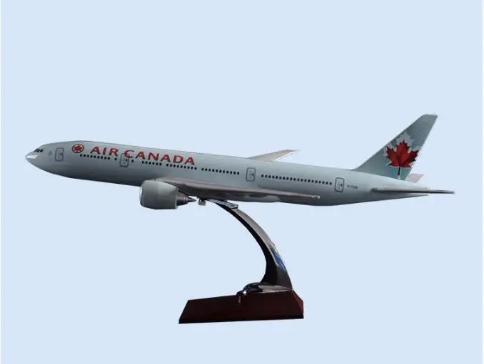 

47cm Boeing 777 Aircraft Model United States Canada Airlines Airplane Model Resin US/CA Airbus Airway Model Stand Craft Gift Toy