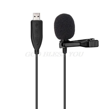 

USB Lavalier Microphone Clip on Collar Condenser Lapel Mic for PC Smart Phones Drop Shipping