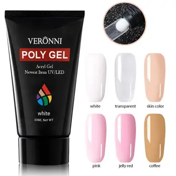 

6 Colors Polygel Acrylic Poly Gel Set Extend Fast UV Builder Gel Slip Solution Nail Form Nail Art Brush Nail Tools Kit TSLM1