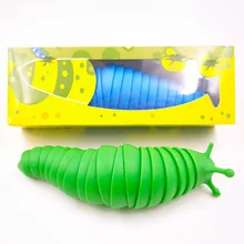 

Children Funny Twisty Worm Realistic Fake Caterpillar Insect Anti-stress Educational Trick Toys for Kids Gift