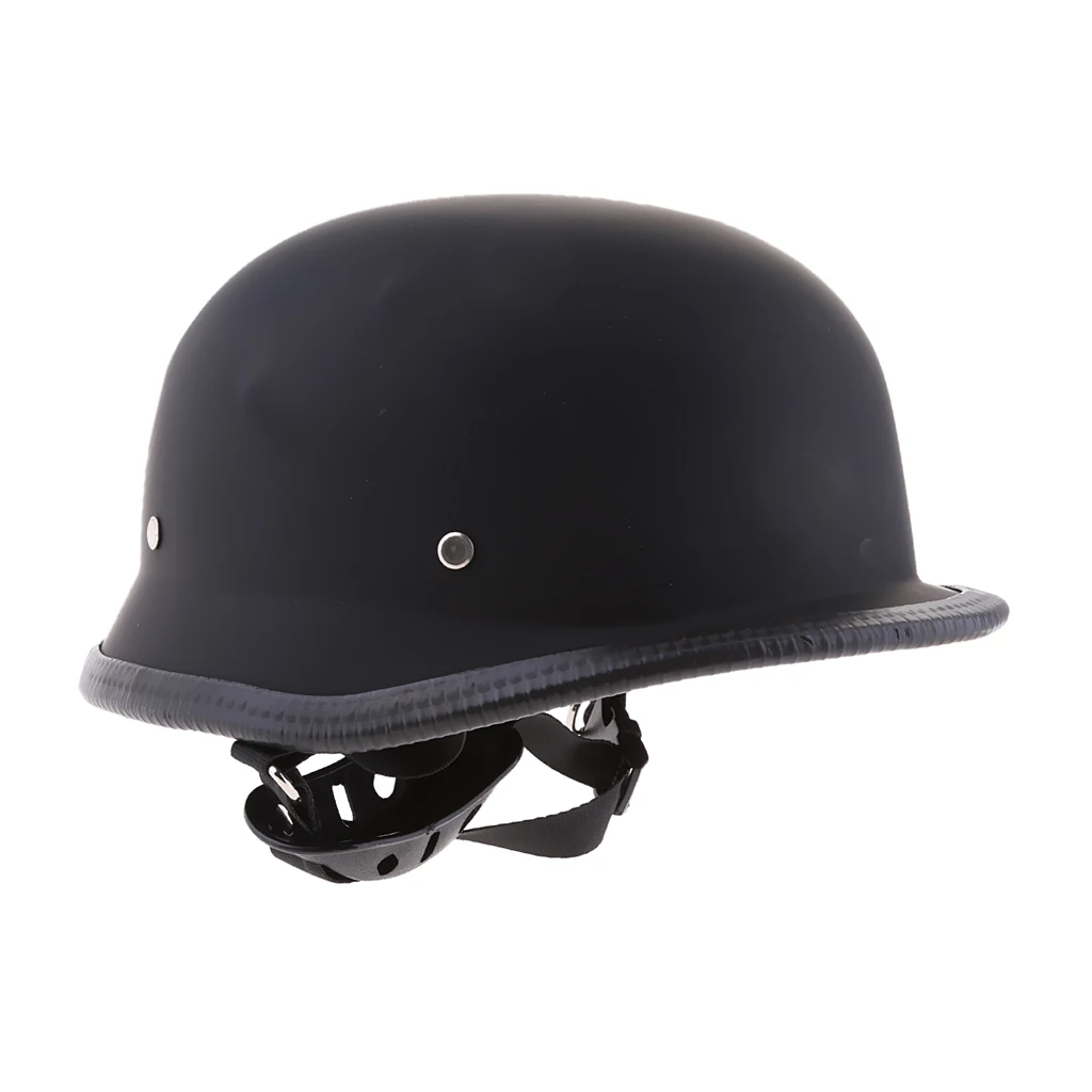Motorcycle Chopper Cruiser Biker Retro Half Face Helmet Matte Black Dot M/L