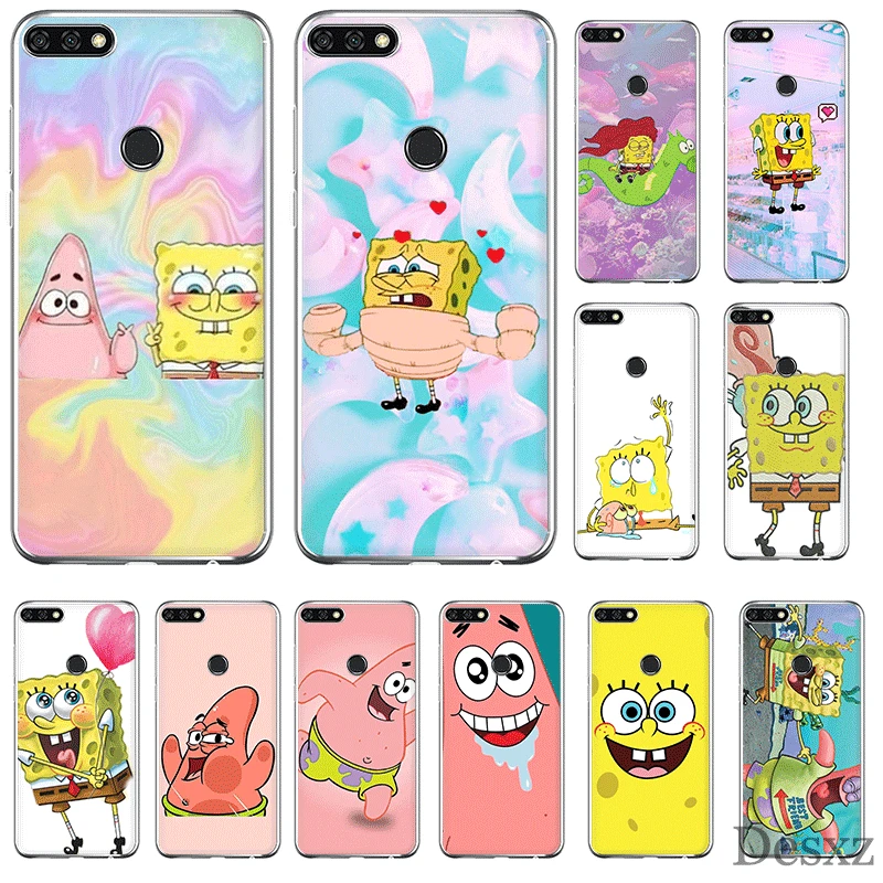 Чехол для мобильного телефона Huawei Mate 30 0 10 Pro Lite Y6 Y7 Y9 Nova 3 i 3i 4 5i Shell SpongeBob art New |