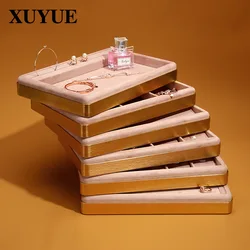 New Jewelry Tray Metal Round Edge Jewelry Tray Display Jewelry Props Display Tray Storage Jewelry Display Stand