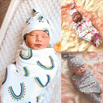 

2Pcs Baby Sleeping Bag+Hat Set Newborn Toddler Girls Boys Sleepwear Blanket Wrap H55B