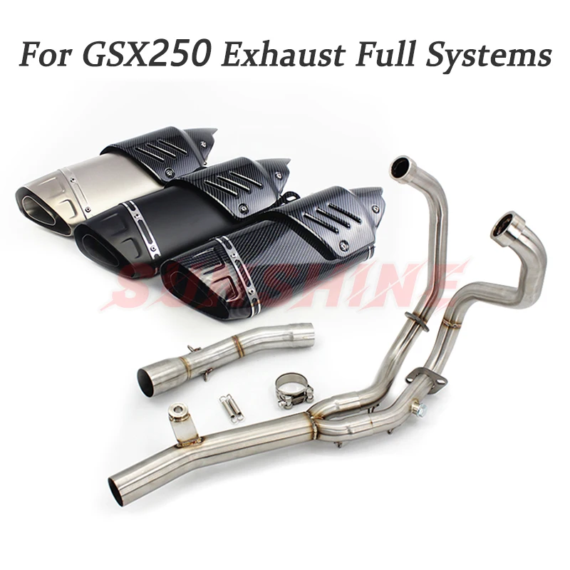 Выхлопная полная система для GSX250 DL250 GSX250R глушитель мотоцикла без застежки