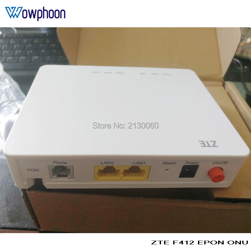 Оригинальный ZTE F412 EPON ONU с портом 1GE + 1FE 1TEL Оптическая сеть Терминал FTTH английская