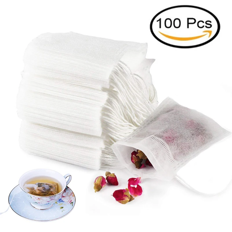 

50-100Pcs/set Disposable Tea Bags Empty Scented Tea Bag Heat Seal Filter Paper for Herb Loose Tea