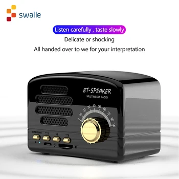 

NEW Wireless Bass Bluetooth Speaker mini speaker Mini Nostalgic Subwoofer Portable Speaker Creative gift for festival