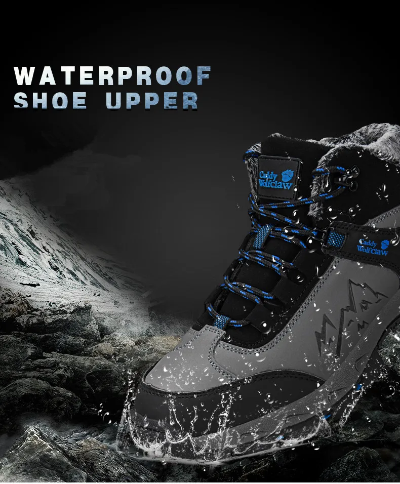 Waterproof Winter Men boots Warm With Fur Snow Boots Men Work safety shoes Rubber Ankle boots big size 39-45