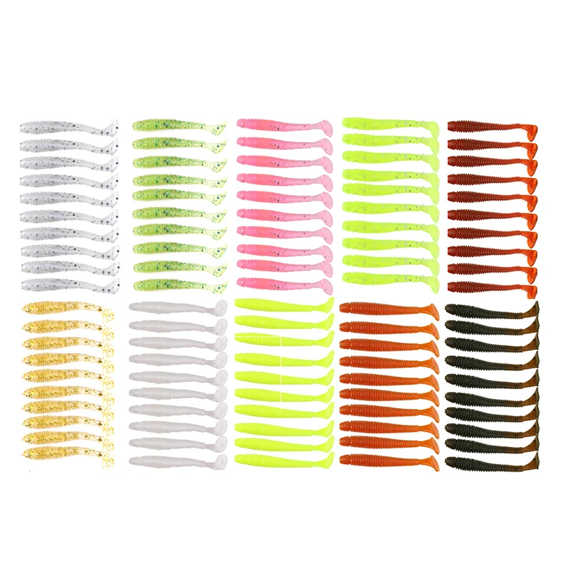

10pcs 5cm 0.6g Silicone Glitter Body Soft Lure Curl Tail Grub For Bass&Perch&Pike Fishing Lure-Pack