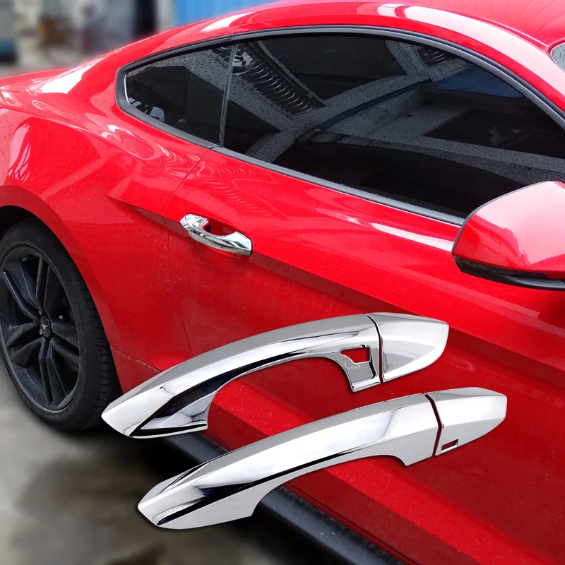

Car body kits parts accessories 2doors Side Door Handle Cover Trim With Smart Keyhole For Ford Mustang 2015-2017