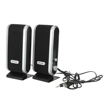 

2 Pcs USB Power Computer Speakers Stereo 3.5mm with Ear Jack for Desktop PC Laptop Stereo Sound Music Player